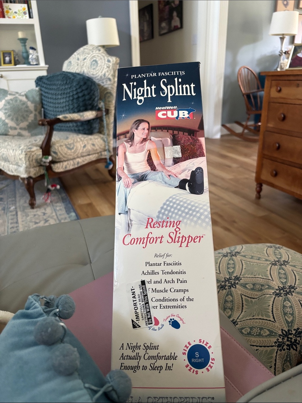 Night Splint Resting Comfort Slipper - White